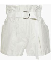 IRO - Bordina Belted Pleated Cotton-twill Shorts - Lyst