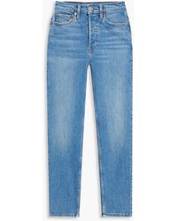 RE/DONE - 90s Cropped High-rise Slim-leg Jeans - Lyst