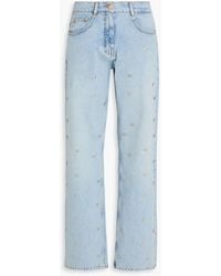 FARM Rio - Embellished High-Rise Straight-Leg Jeans - Lyst