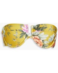 Zimmermann - Bandeau-bikini-oberteil mit bügel und floralem print - Lyst