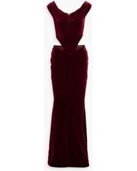 retroféte - Giada Off-the-shoulder Cutout Velvet Gown - Lyst