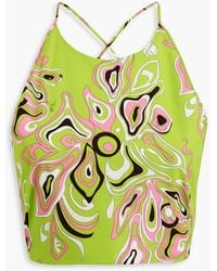 Emilio Pucci - Cropped Printed Cotton Top - Lyst