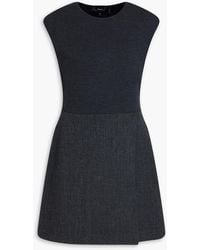 Theory - Tweed-Paneled Merino Wool-Blend Mini Dress - Lyst