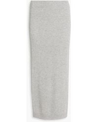 Brunello Cucinelli - Ribbed Wool, Cashmere And Silk-blend Midi Skirt - Lyst