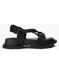 Jil Sander - Leather wedge sandals - Lyst