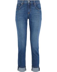 Rag & Bone Dre Faded Mid-rise Slim-leg Jeans Mid Denim - Blue