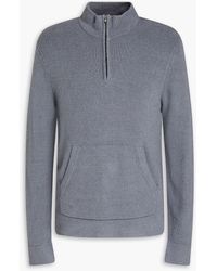 James Perse - Ribbed Cotton-blend Half-zip Sweater - Lyst