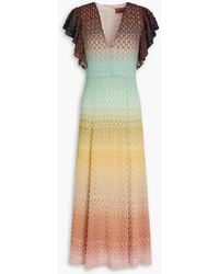 Missoni - Metallic Crochet-Knit Midi Dress - Lyst