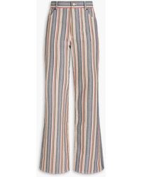 See By Chloé - Striped Cotton-jacquard Straight-leg Pants - Lyst