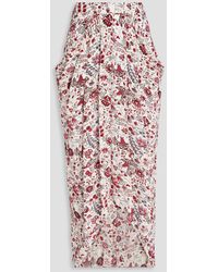 Isabel Marant - Ginkinali Pleated Floral-print Silk Crepe De Chine Midi Skirt - Lyst