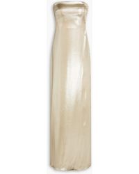 Galvan London - Galvanized Strapless Lamé Gown - Lyst