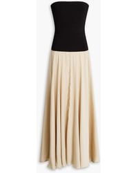 Esse Studios - Illi Strapless Stretch-Knit And Crepe De Chine Maxi Dress - Lyst