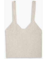 The Range - Cropped Ribbed Cotton-blend Tank - Lyst