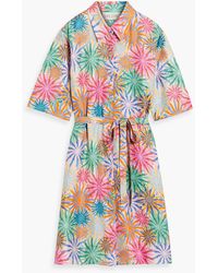 Saloni - Jeri Printed Silk-Twill Mini Shirt Dress - Lyst
