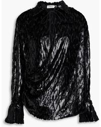 Jonathan Simkhai - Luella Wrap-effect Metallic Fil Coupé Lurex And Silk-blend Blouse - Lyst