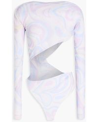 Jacquemus - Asymmetric Cutout Printed Stretch-mesh Bodysuit - Lyst