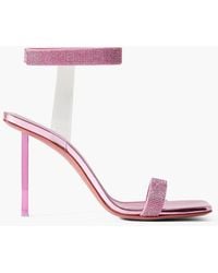 AMINA MUADDI - Rih Crystal-embellished Mirrored-leather And Pvc Sandals - Lyst