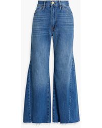 FRAME - Le baggy palazzo halbhohe cropped jeans mit weitem bein - Lyst