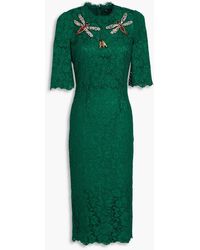 Dolce & Gabbana - Kleid aus schnurgebundener spitze mit verzierung - Lyst