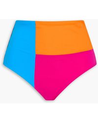 Mara Hoffman - Lydia hoch sitzendes bikini-höschen in colour-block-optik - Lyst