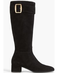 Bally - Beloaras 40 Buckled Suede Knee Boots - Lyst