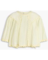 Isabel Marant - Cropped Embroidered Ramie Top - Lyst