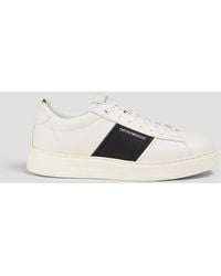 Emporio Armani - Two-tone Leather Sneakers - Lyst