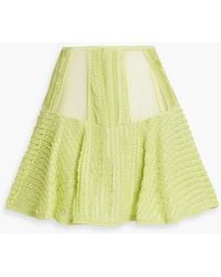 Charo Ruiz - Hamaty Ruffled Stretch-Lace Mini Skirt - Lyst