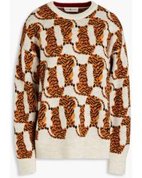 Tory Burch - Jacquard-knit Wool-blend Sweater - Lyst