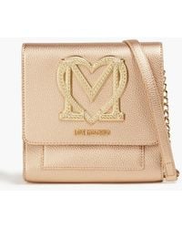 Love Moschino - Embellished Faux Pebbled-leather Shoulder Bag - Lyst
