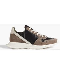Rick Owens - Vintage Runner Leather And Suede Sneakers - Lyst