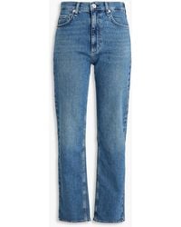 Rag & Bone - Hattie Embellished Mid-rise Straight-leg Jeans - Lyst