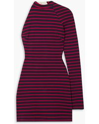 Monse - One-sleeve Open-back Striped Cotton-jersey Halter Neck Mini Dress - Lyst