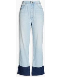Sandro - Two-tone High-rise Tapered Jeans - Lyst