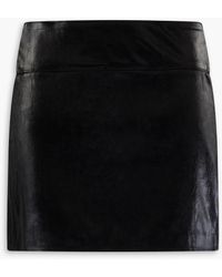 Enza Costa - Coated Faux Leather Mini Skirt - Lyst