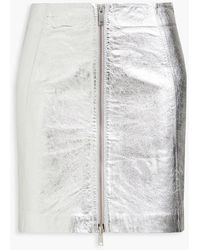 Envelope - Crinkled Leather Mini Skirt - Lyst