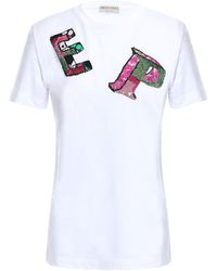 Emilio Pucci Appliquéd Cotton-jersey T-shirt White