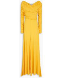 TOVE - Wrap-effect Gathered Stretch-jersey Maxi Dress - Lyst