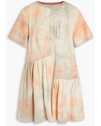 Marques'Almeida - Gathered Tie-dyed Cotton-jersey Mini Dress - Lyst