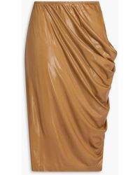 Dries Van Noten - Drapierter rock aus beschichtetem stretch-jersey - Lyst