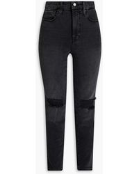 GOOD AMERICAN - Good Classic Distressed High-rise Skinny Jeans - Lyst