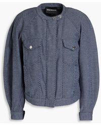 Emporio Armani - Jacke aus twill aus einer baumwollmischung - Lyst