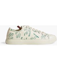 Acne Studios Perforated Rubber And Printed Canvas Trainers - Multicolour
