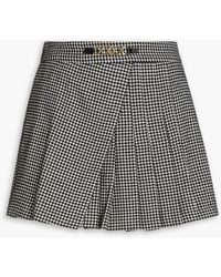 Maje - Shorts aus tweed mit hahnentrittmuster und falten - Lyst