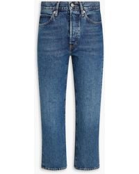 FRAME - The Vertical Crop High-Rise Straight-Leg Jeans - Lyst