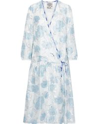 Baum und Pferdgarten Aden Metallic Fil Coupé Organza Wrap Dress Light Blue