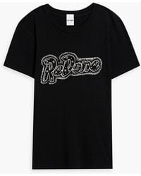 RE/DONE - Studded Printed Cotton-jersey T-shirt - Lyst