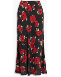 RIXO London - Kelly Floral-print Silk Crepe De Chine Midi Skirt - Lyst