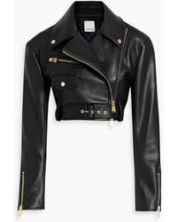 Jonathan Simkhai - Araceli Cropped Leather-blend Biker Jacket - Lyst