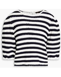 Maje - Striped Pointelle-knit Top - Lyst